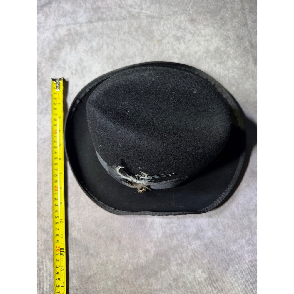 Dino Baldini Men's Black Solid Fedora Hat - Size M Classic Dress Style
